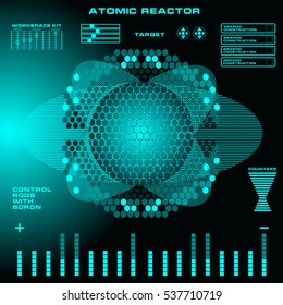 Atomic reactor futuristic virtual graphic touch  user interface