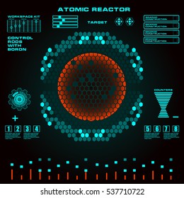 Atomic reactor futuristic virtual graphic touch  user interface