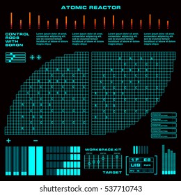 Atomic reactor futuristic virtual graphic touch  user interface