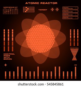 Atomic reactor, futuristic virtual graphic touch  user interface