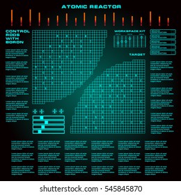 Atomic reactor, futuristic virtual graphic touch  user interface