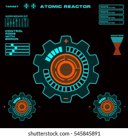 Atomic reactor, futuristic virtual graphic touch  user interface
