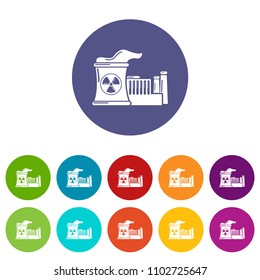 Atomic reactor icons color set vector for any web design on white background