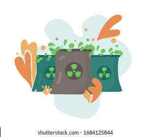 Atomic reactors. Nuclear energy. Icon vector illustration.