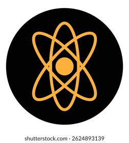 Símbolo de construção de ciência atômica. Atom outline sólido eps 10.