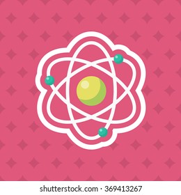 Atomic and science icon , Vector flat long shadow design. In education concept.