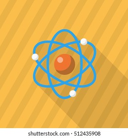 Atomic and science icon , Vector flat long shadow design. In education concept.