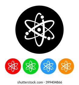 Atomic Science Icon Vector with Four Color Variations