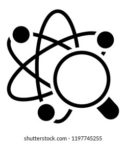 An atomic sign embedded with magnifier to define big data meaning 