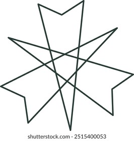 Atomic Star Mid Century Outline Vector Illustration