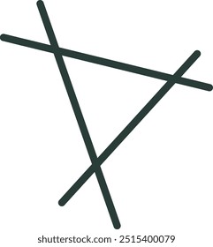 Atomic Star Mid Century Outline Vector Illustration
