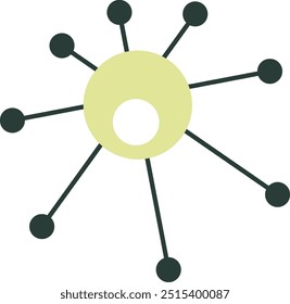 Estrella atómica Mid Century Outline Ilustración vectorial