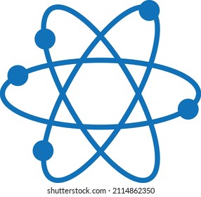 Atomic Structure blue icon vector 