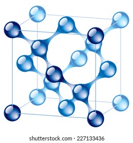 Atomic structure of a diamond. Eps8. CMYK. Organized by layers. Global colors. Gradients used.