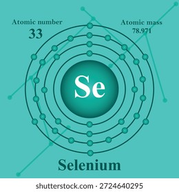 Ilustración de estructura atómica de selenio