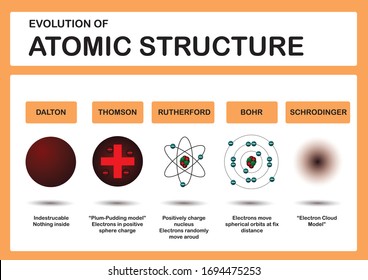 Atomic structure infographic as diagram for chemistry study
