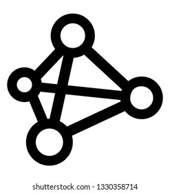 Atomic structure line icon vector 