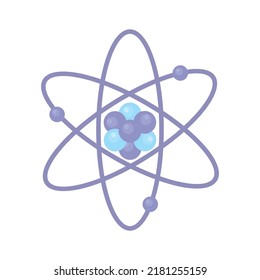 Atomic structure modern semi flat color vector object. Agglomeration of molecules. Full sized item on white. Chemistry simple cartoon style illustration for web graphic design and animation