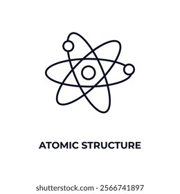 atomic structure outline icon. Linear vector from medical concept. Thin line atomic structure icon isolated on white background