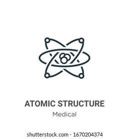 Atomic structure outline vector icon. Thin line black atomic structure icon, flat vector simple element illustration from editable medical concept isolated stroke on white background