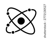 Atomic Structure Silhouette Vector Icon Science