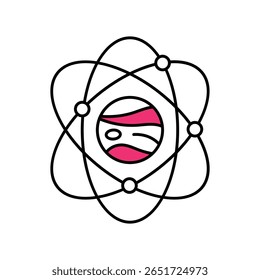 Atomic Structure Vector Filled outline illustration style icon. EPS 10 file