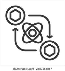 Atomic Swap Outline Icon Vector Illustration