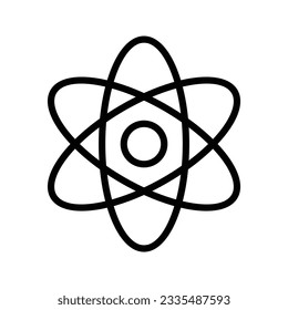 Atomic Symbol, Subatomic Particles Vector Line Icon