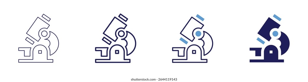 Atomtheorie Ikone in 4 verschiedenen Stilen. Dünne Linie, Linie, Fette Linie, Duotone. Duotone-Stil. Bearbeitbarer Strich.