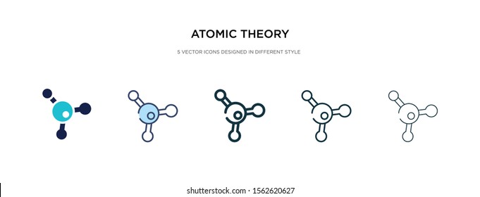 atomic theory icon in different style vector illustration. two colored and black atomic theory vector icons designed in filled, outline, line and stroke style can be used for web, mobile, ui