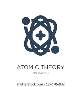 atomic theory icon vector on white background, atomic theory trendy filled icons from Education collection, atomic theory vector illustration