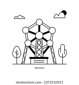 Atomium vector Solid  Design illustration. Symbol on White background EPS 10 File 