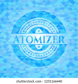Atomizer realistic light blue mosaic emblem