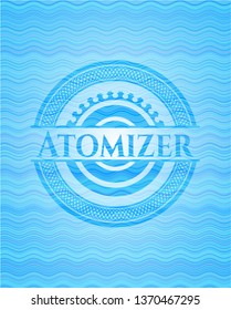 Atomizer water wave representation badge background.