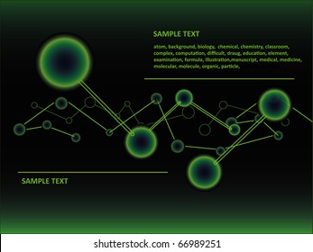 Atoms in black background.