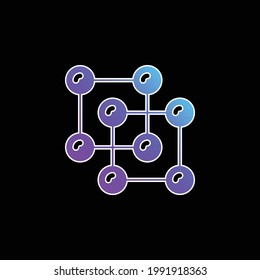 Atoms blue gradient vector icon