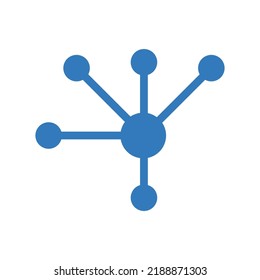 Atome, Anleihe, Kohlenstoff, Physik-Symbol. Blaues Farbdesign.