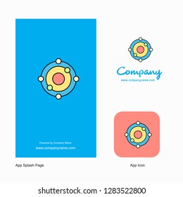 Atoms  Company Logo App Icon and Splash Page Design. Creative Business App Design Elements