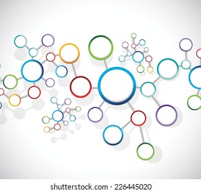 atoms diagram link network connection illustration design over a white background