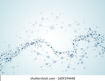 atoms dna structure molecule science background digital vector illustration eps10