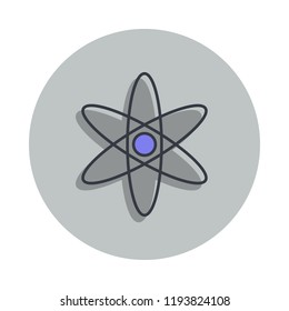 atoms icon in badge style. One of web collection icon can be used for UI, UX