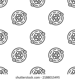 atoms icon pattern. Seamless atoms pattern on white background.