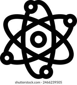 atoms icon. Thin Linear Style Design Isolated On White Background