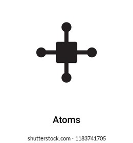 Atoms icon vector isolated on white background, logo concept of Atoms sign on transparent background, filled black symbol
