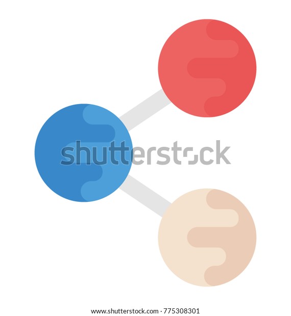 Atoms Interconnected Representing Sharing Concept Flat Stock Vector ...