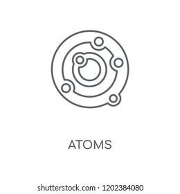 Atoms linear icon. Atoms concept stroke symbol design. Thin graphic elements vector illustration, outline pattern on a white background, eps 10.