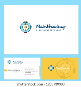 Atoms Logo design with Tagline & Front and Back Busienss Card Template. Vector Creative Design