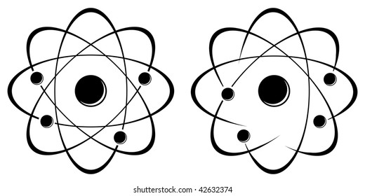 atoms or molecule in black and white, vector