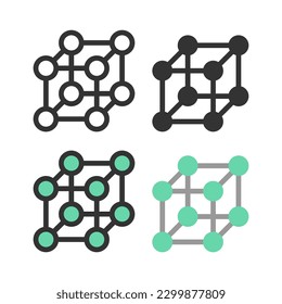 Atoms, molecules, dna, chromosomes outline vector icon set