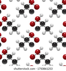 Atoms and molecules. Theme of science, inventions, and research. Seamless background. Vector illustration
